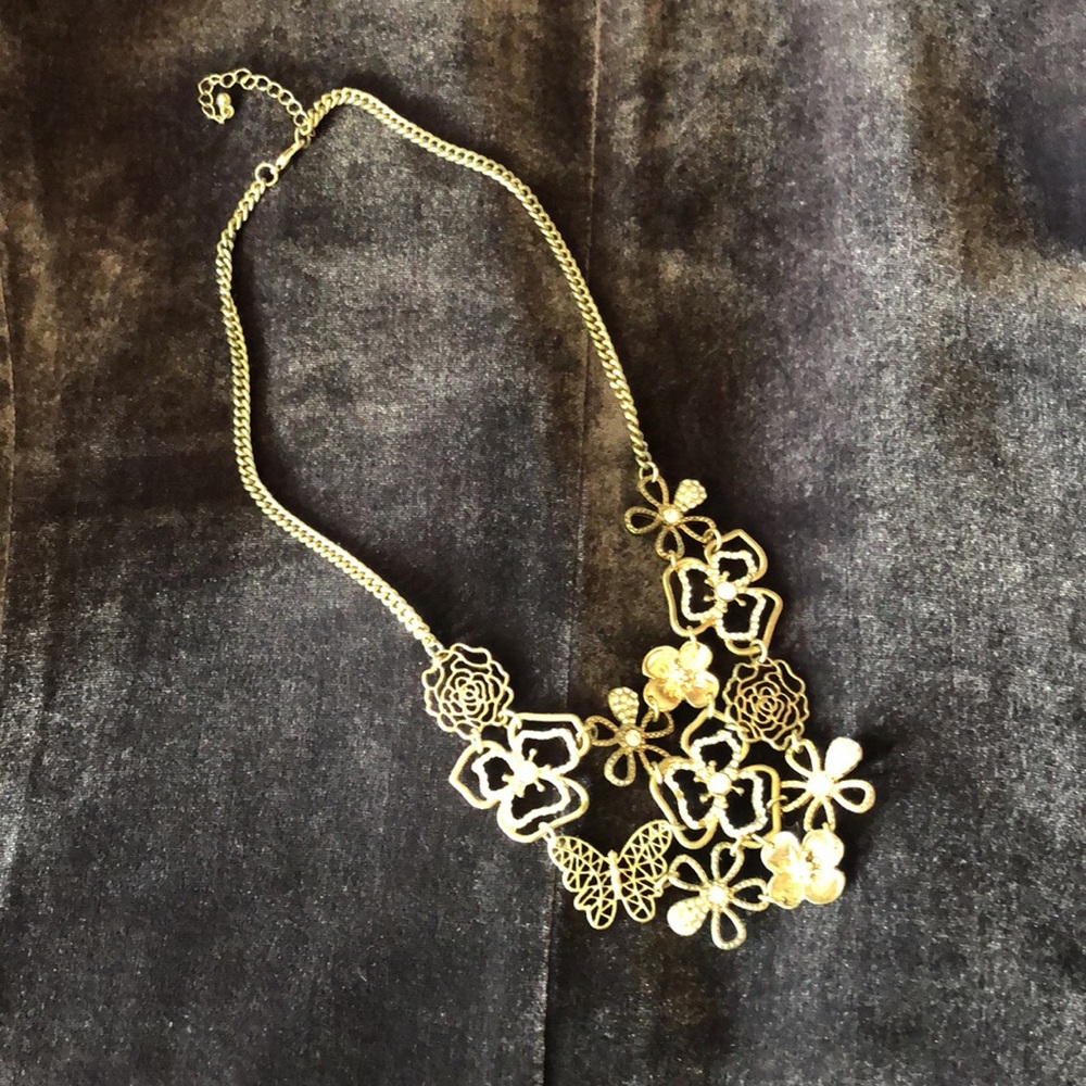 Floral and Butterfly Necklace